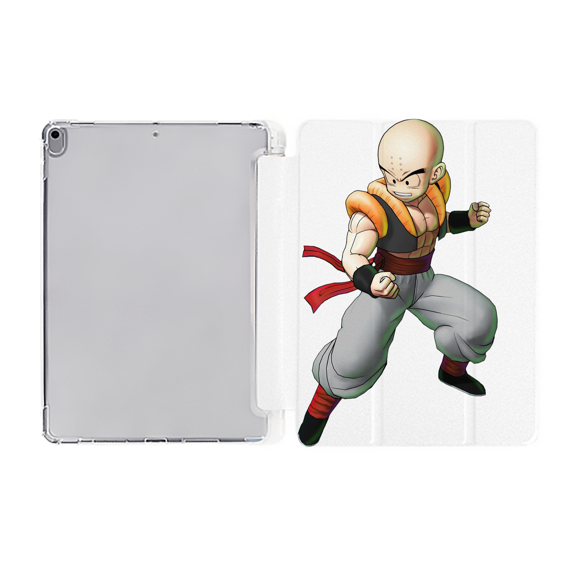 （画像用） ドラゴンボール クリリン DRAGON BALL krillin IPad ケース ペン収納付き 三つ折りスタンド PUレザー×シリコン 対応機種9.5/10.5/10.9インチ